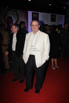 Well known author Salman Rushdie, Bollywood actors Shriya Saran, Rahul Bose, Shahana Goswami, director Deepa Mehta attends the premiere show of their recent film 'Midnight's Children'