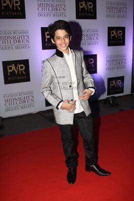 Well known author Salman Rushdie, Bollywood actors Shriya Saran, Rahul Bose, Shahana Goswami, director Deepa Mehta attends the premiere show of their recent film 'Midnight's Children'