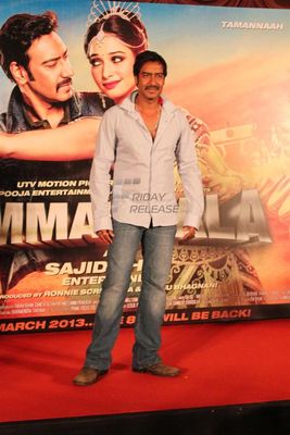 Ajay Devgn, Tamannaah Bhatia and Sajid Khan launch film HIMMATWALA first look at Gaiety Cinema