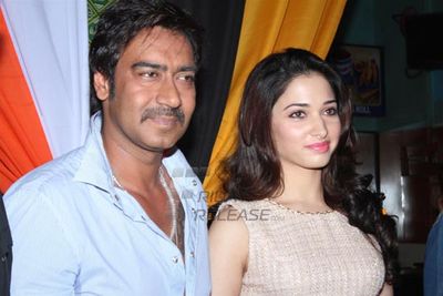 Ajay Devgn, Tamannaah Bhatia and Sajid Khan launch film HIMMATWALA first look at Gaiety Cinema