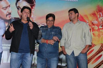 Ajay Devgn, Tamannaah Bhatia and Sajid Khan launch film HIMMATWALA first look at Gaiety Cinema