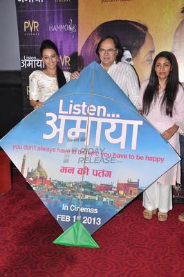 Farooque Shaikh, Deepti Naval, Swara Bhaskar at film 'LISTEN AMAYA' first look launch at PVR Cinemas