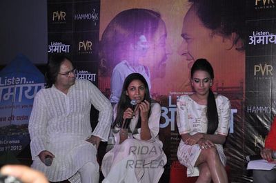 Farooque Shaikh, Deepti Naval, Swara Bhaskar at film 'LISTEN AMAYA' first look launch at PVR Cinemas