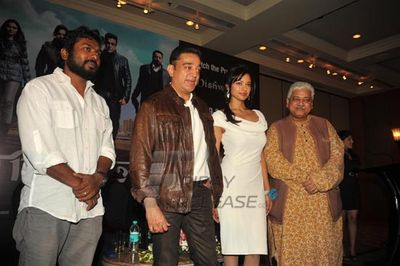 Kamal Haasan and Pooja Kumar at press meet to announce film 'Vishwaroop' premiere tie up with Videocon DTH at Hotel JW Marriott
