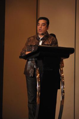 Kamal Haasan and Pooja Kumar at press meet to announce film 'Vishwaroop' premiere tie up with Videocon DTH at Hotel JW Marriott