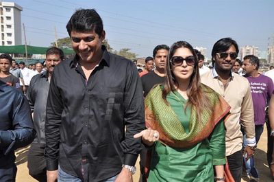 Naghma and Gihana Khan at MLA Aslam Sheikh organised Kite Flying Competition