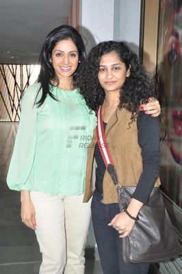 Sridevi with her \'ENGLISH VINGLISH\' director Gauri Shinde visits Whistling Woods International campus in Filmcity