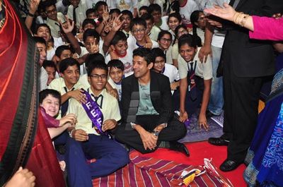 Farhan Akhtar Promotes 'Bhaag Milkha Bhaag' in his own school