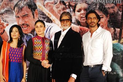 Stars of film \'SATYAGRAHA\' at the launch of song Raghupati Raghav Raja Ram