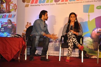 Stars from the film 'Ghanchakkar' at their film's press meet