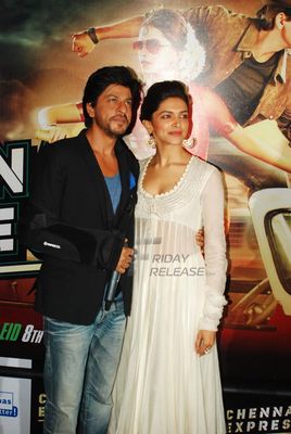 Shah Rukh Khan and Deepika Padukone graced the first look launch of their upcoming film 'Chennai Express'