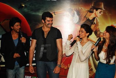 Shah Rukh Khan and Deepika Padukone graced the first look launch of their upcoming film 'Chennai Express'