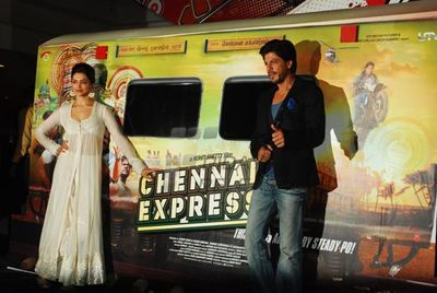 Shah Rukh Khan and Deepika Padukone graced the first look launch of their upcoming film 'Chennai Express'