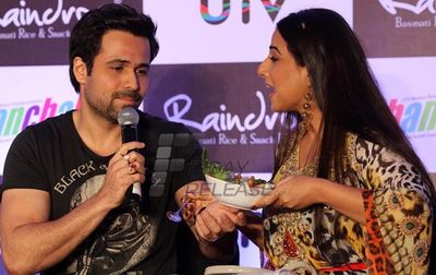 Lead pair from the film 'Ghanchakkar' Vidya Balan and Emraan Hashmi at the special fun lunch party to promote their film