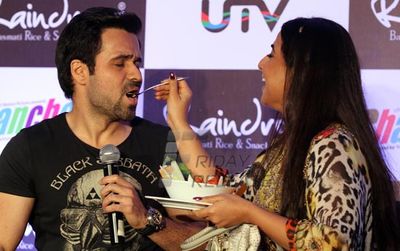 Lead pair from the film 'Ghanchakkar' Vidya Balan and Emraan Hashmi at the special fun lunch party to promote their film