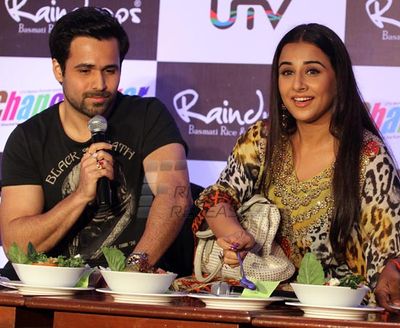 Lead pair from the film 'Ghanchakkar' Vidya Balan and Emraan Hashmi at the special fun lunch party to promote their film