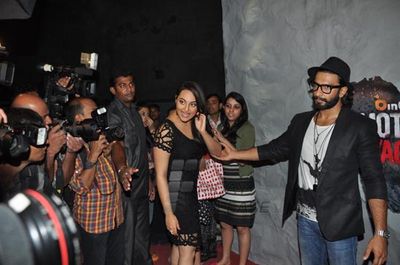 Ranveer Singh and Sonakshi Sinha on the sets of Emotional Atyachaar