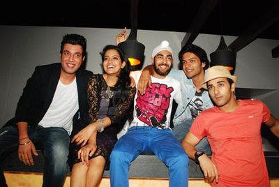 Richa Chadda with film 'FUKREY' team at FUKRA Party celebrating success of 2nd division students at Baroke in Mumbai