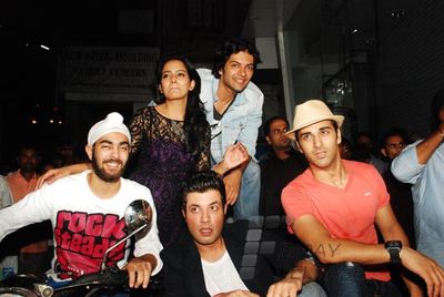 Richa Chadda with film 'FUKREY' team at FUKRA Party celebrating success of 2nd division students at Baroke in Mumbai