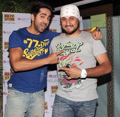 Ayushmann Khurana and Saba Azad at The Bartender Album launch at Sheesha Lounge