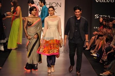 Bollywood celebs walk the ramp for famous designer Manish Malhotra's show at the Lakme Fashion week