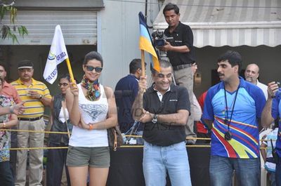 Gul Panag and Sagarika Ghatge spotted at the Flagging off ceremony of SPIRIT OF CCI Triathlon