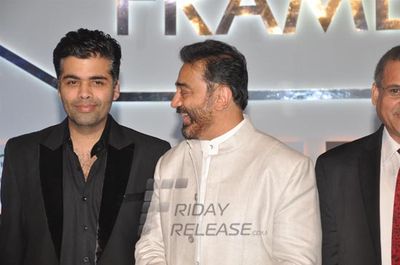 Kamal Haasan and Prosenjit Chatterjee in conversation with Karan Johar at the final day of FICCI FRAMES 2013