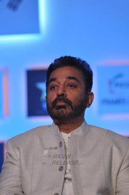 Kamal Haasan and Prosenjit Chatterjee in conversation with Karan Johar at the final day of FICCI FRAMES 2013
