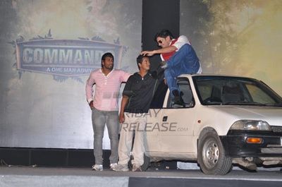 Vidyut Jamwal and Pooja Chopra at film COMMANDO first look launch at Chandan Cinema.