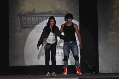 Vidyut Jamwal and Pooja Chopra at film COMMANDO first look launch at Chandan Cinema.