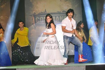 Vidyut Jamwal and Pooja Chopra at film COMMANDO first look launch at Chandan Cinema.