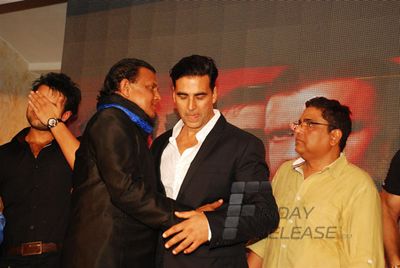 Akshay Kumar, Mithun Chakraborty, Suneil Shetty, Mahakshay Chakraborty at music launch of 'ENEMMY' at Club Millennium in Juhu, Mumbai