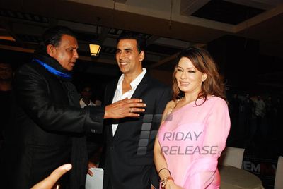 Akshay Kumar, Mithun Chakraborty, Suneil Shetty, Mahakshay Chakraborty at music launch of 'ENEMMY' at Club Millennium in Juhu, Mumbai