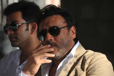 Arjun Kapoor, Prithviraj Sukumaran, Rishi Kapoor, Jackie Shroff at film AURANGZEB press meet at Indiabulls Sky Forest in Lower Parel, Mumbai