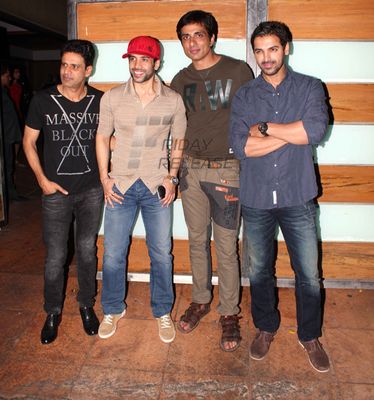 John Abraham, Sunny Leone, Manoj Bajpai at Shootout at Wadala success party at Ekta Kapoor\'s bungalow