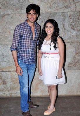Siddharth Malhotra, Arjun Kapoor at film 'GIPPI' Special Screening at Light Box Preview Theater in Mumbai