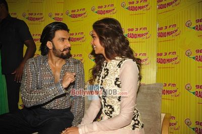 Ranveer Singh & Deepika Padukone promote film RAM LEELA at RADIO MIRCHI 98.3 FM Studios