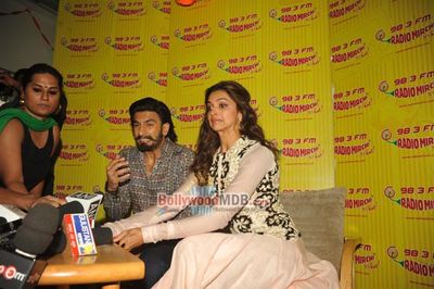Ranveer Singh & Deepika Padukone promote film RAM LEELA at RADIO MIRCHI 98.3 FM Studios