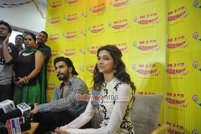 Ranveer Singh & Deepika Padukone promote film RAM LEELA at RADIO MIRCHI 98.3 FM Studios