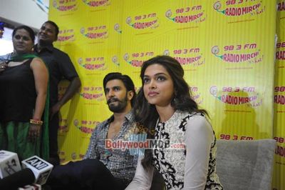 Ranveer Singh & Deepika Padukone promote film RAM LEELA at RADIO MIRCHI 98.3 FM Studios