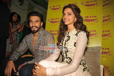 Ranveer Singh & Deepika Padukone promote film RAM LEELA at RADIO MIRCHI 98.3 FM Studios