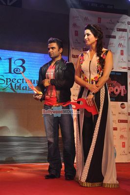 Sunny Leone and Sachiin Joshi at film 'JACKPOT' music launch