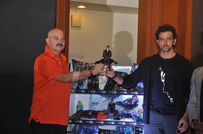 Hrithik Roshan with father Rakesh Roshan launches KRRISH 3 merchandise