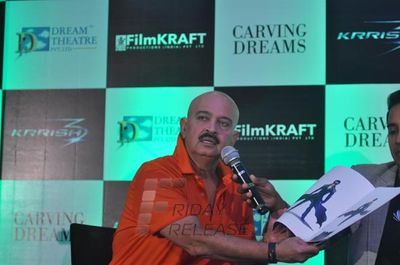 Hrithik Roshan with father Rakesh Roshan launches KRRISH 3 merchandise