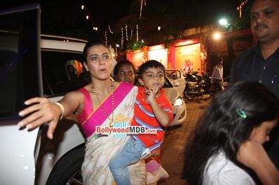 Kajol among Bolly Celebs at the North Bombay Sarbojanin Durga Puja celebrations