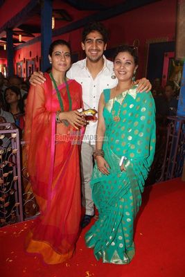 Kajol with Sharbani Mukherji at North Bombay Sarbojanin Durga Puja 2013