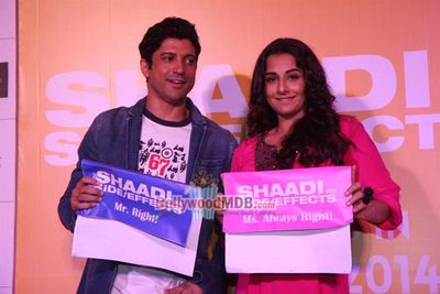 Vidya Balan and Farhan Akhtar at first look launch of 'Shaadi Ke Side Effects'