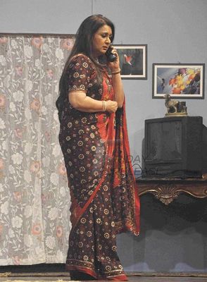 Poonam Dhillon with Aasif Sheikh on stage during her Hindi Play 'U-Turn Ek Ajab Prem Kahani'