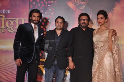 Ranveer Singh, Deepika Padukone, Sanjay Leela Bhansali at film Ram Leela first look trailer launch