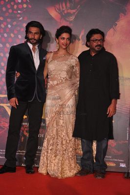 Ranveer Singh, Deepika Padukone, Sanjay Leela Bhansali at film Ram Leela first look trailer launch